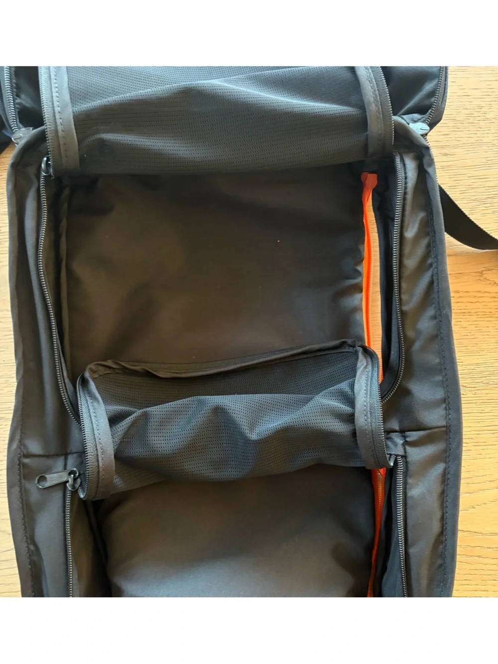 MiniMeis Shoulder Carrier Backpack Travel Storage Bag Navy Orange